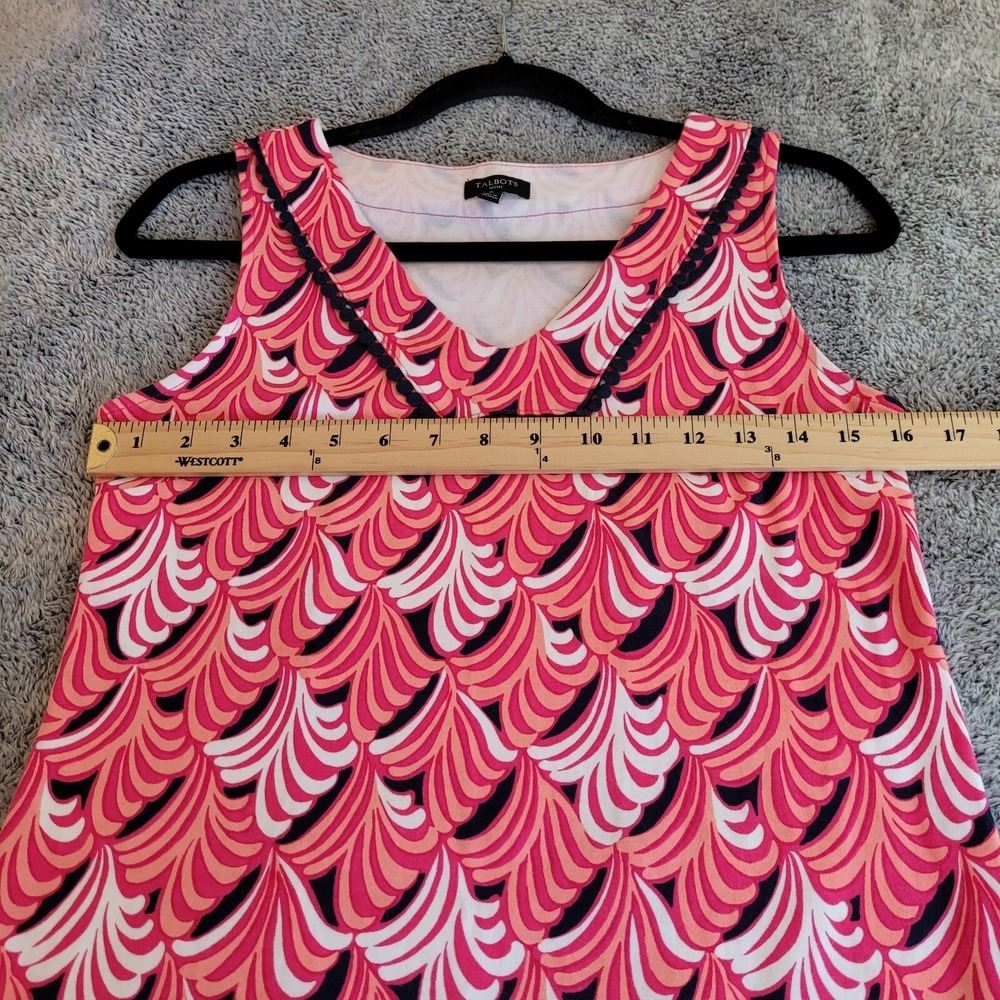 Talbots Beachy Dress XS Petite Pink Jersey Knit Sheath Cotton Coastal 16546 - Picture 9 of 10